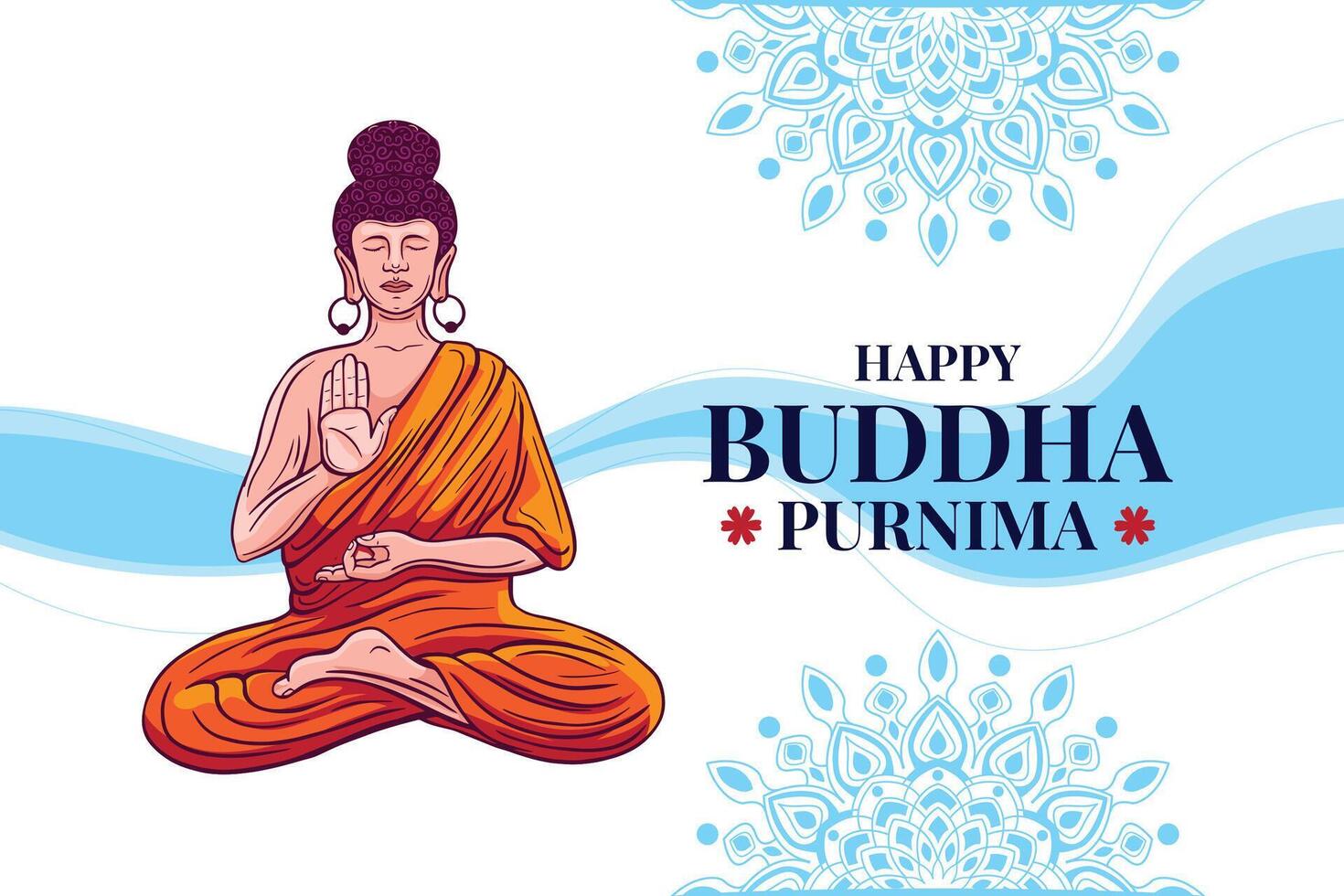 Buda jayanti, Buda purnima, y Buda día, vesak celebracion saludo vector