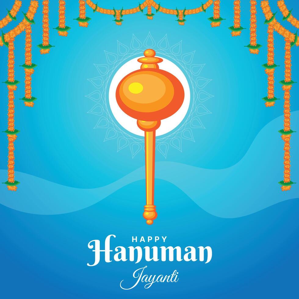 Happy Hanuman Jayanti festival, celebration of the birth of Lord Hanuman, greeting card post vector