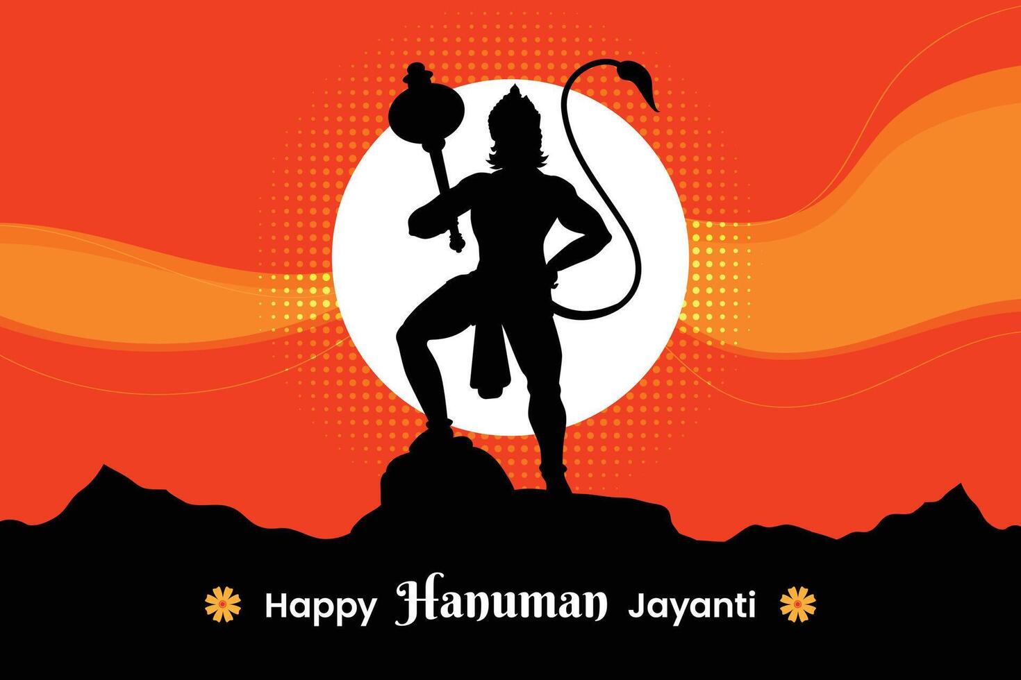 contento Hanuman Jayanti festival, celebracion de el nacimiento de señor hanuman, saludo tarjeta enviar vector