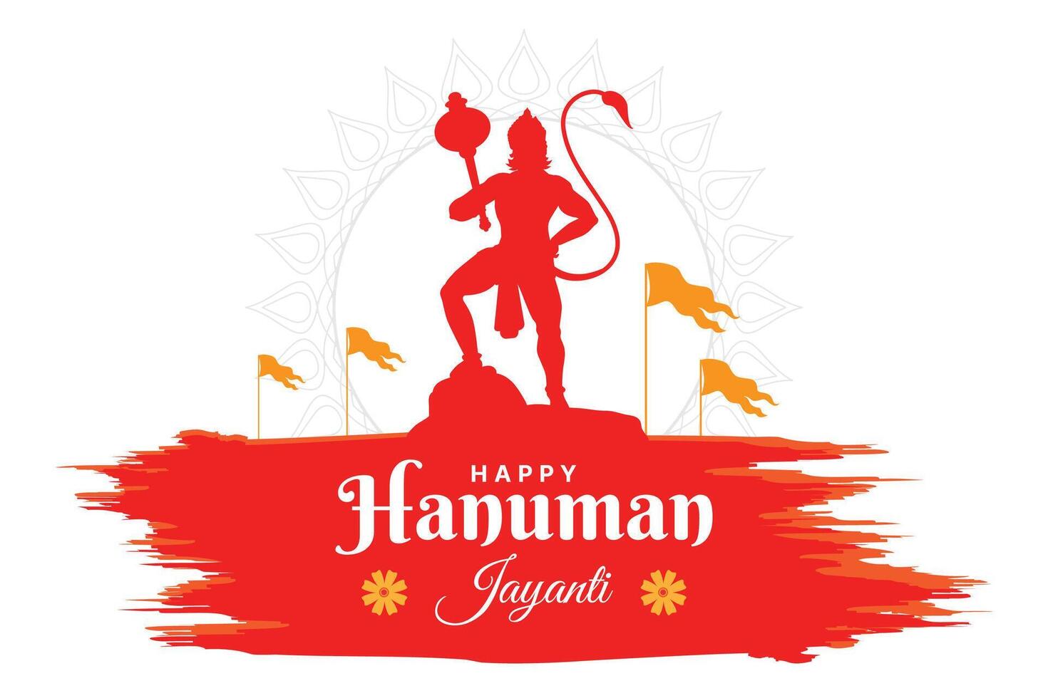 Happy Hanuman Jayanti festival, celebration of the birth of Lord Hanuman, greeting card post vector