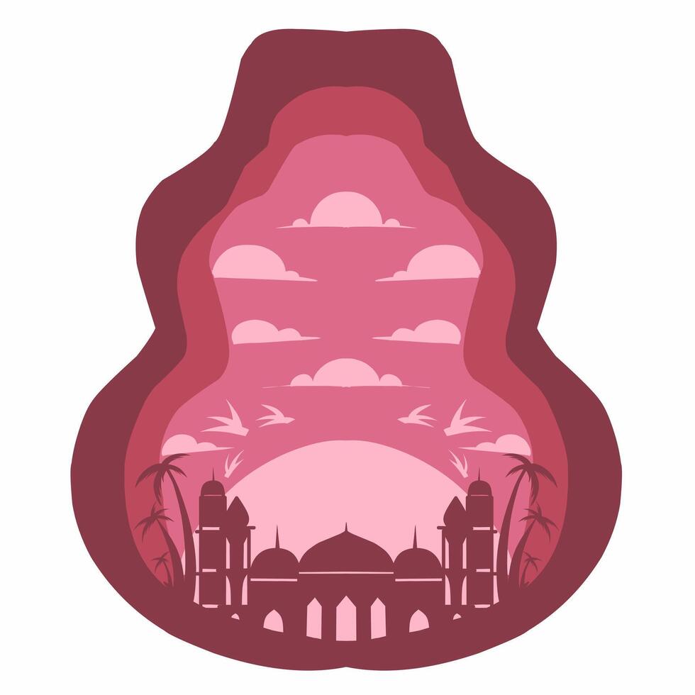 mosque silhouette set vector Ramadhan kareem