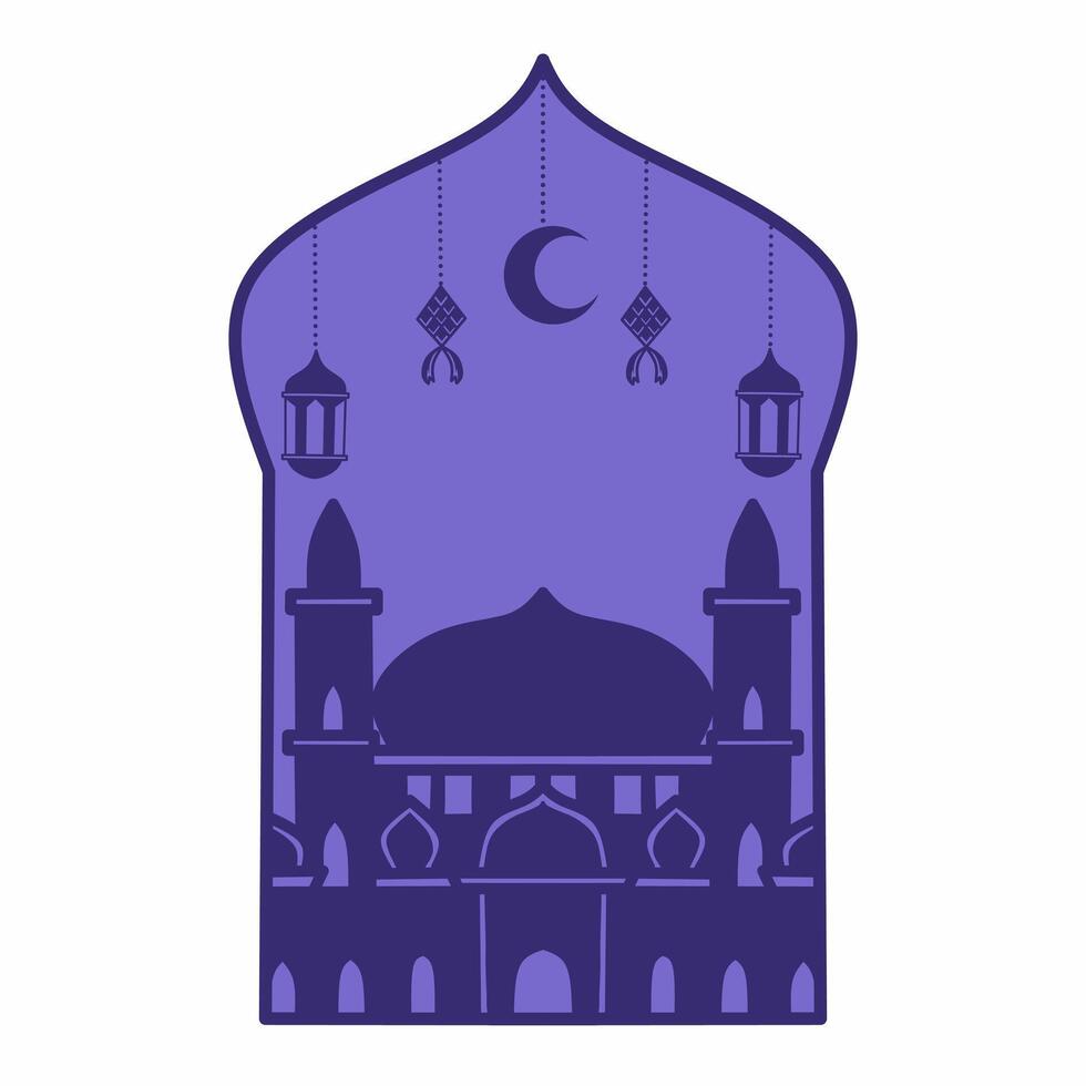 mosque silhouette set vector Ramadhan kareem