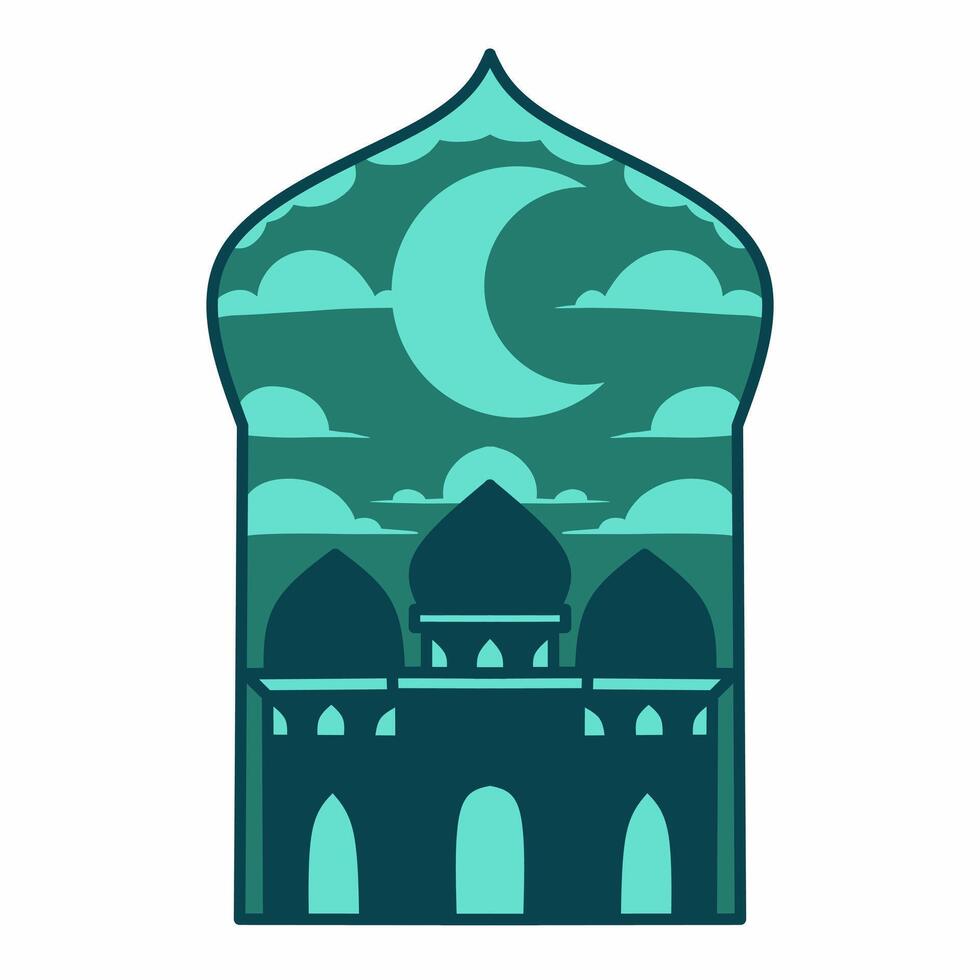 mezquita silueta conjunto vector ramadhan kareem