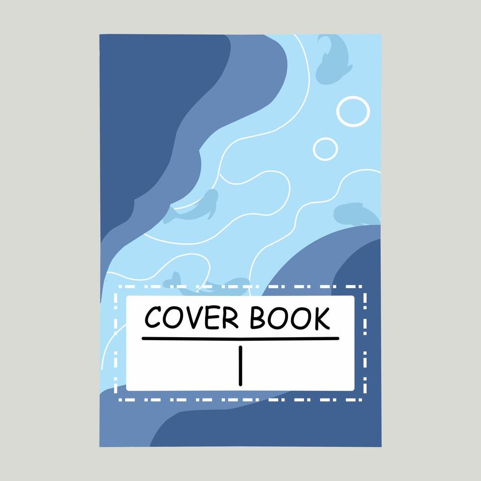 Minimalist nature theme books cover template collection. With vector illustration of ocean, small island, fishing boats and waves on the beach