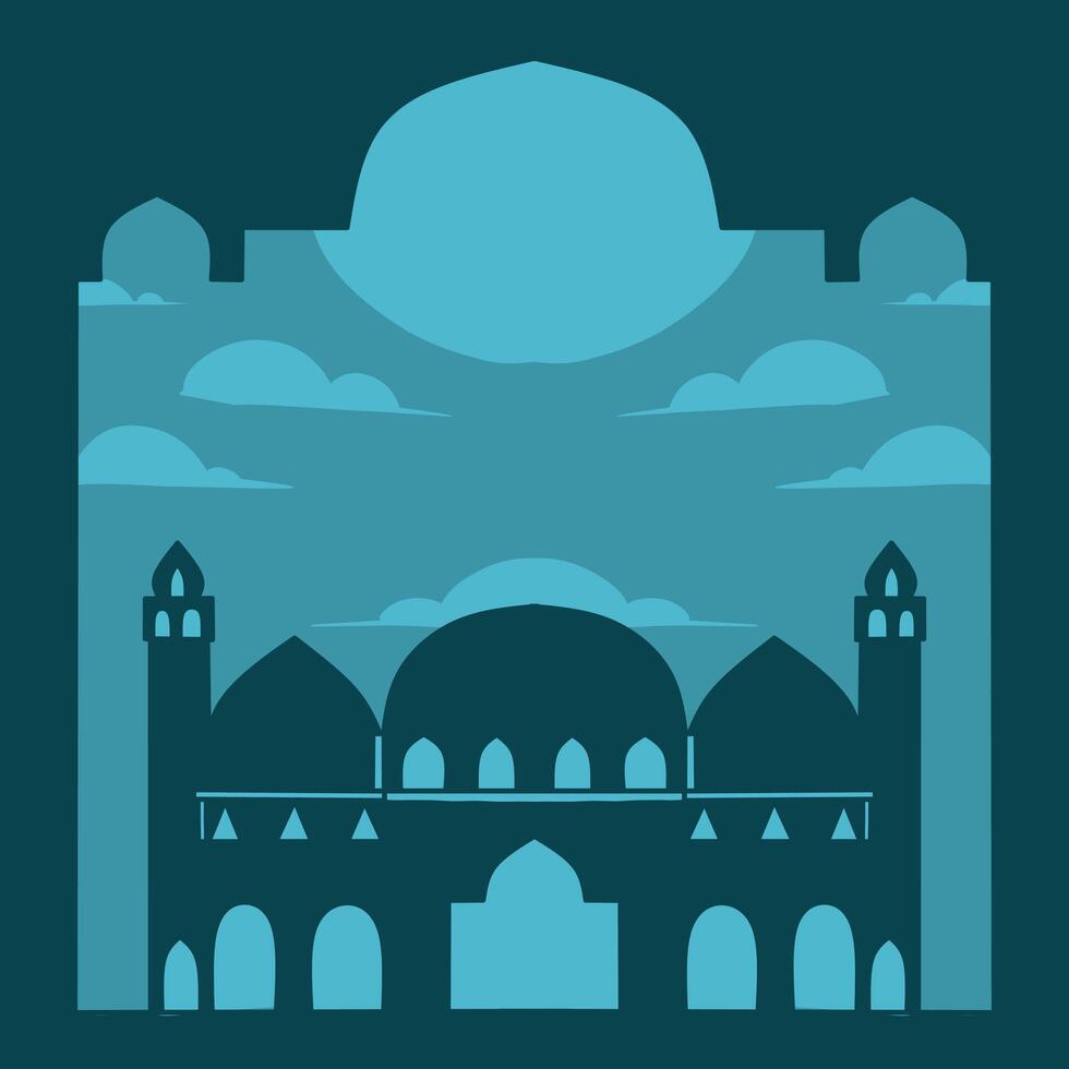 mosque silhouette set vector Ramadhan kareem