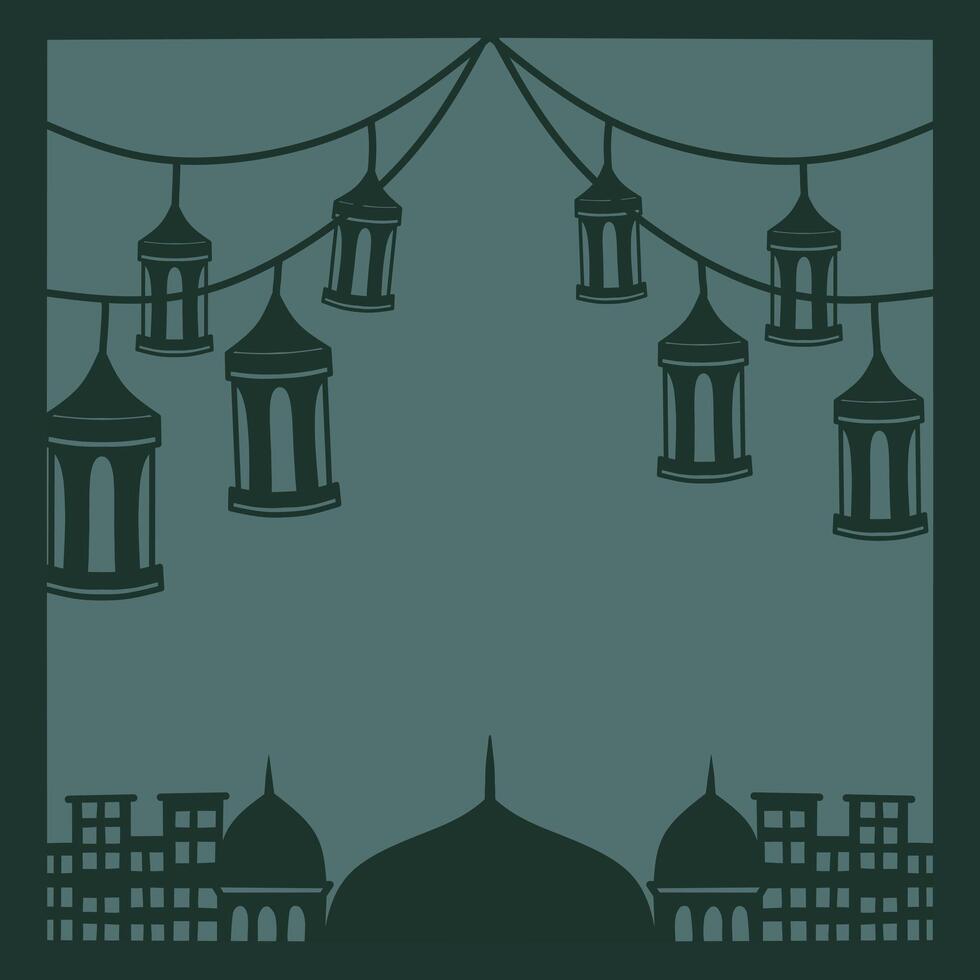 mosque silhouette set vector Ramadhan kareem