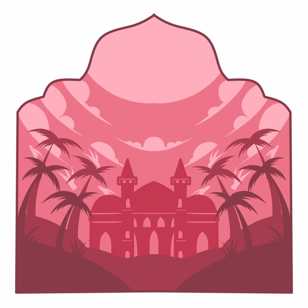 mosque silhouette set vector Ramadhan kareem