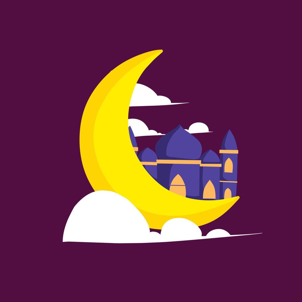 mosque silhouette set vector Ramadhan kareem
