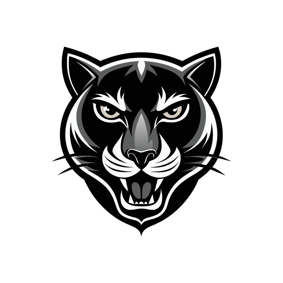 AI generated Head of a lion vector illustration mascot face art black