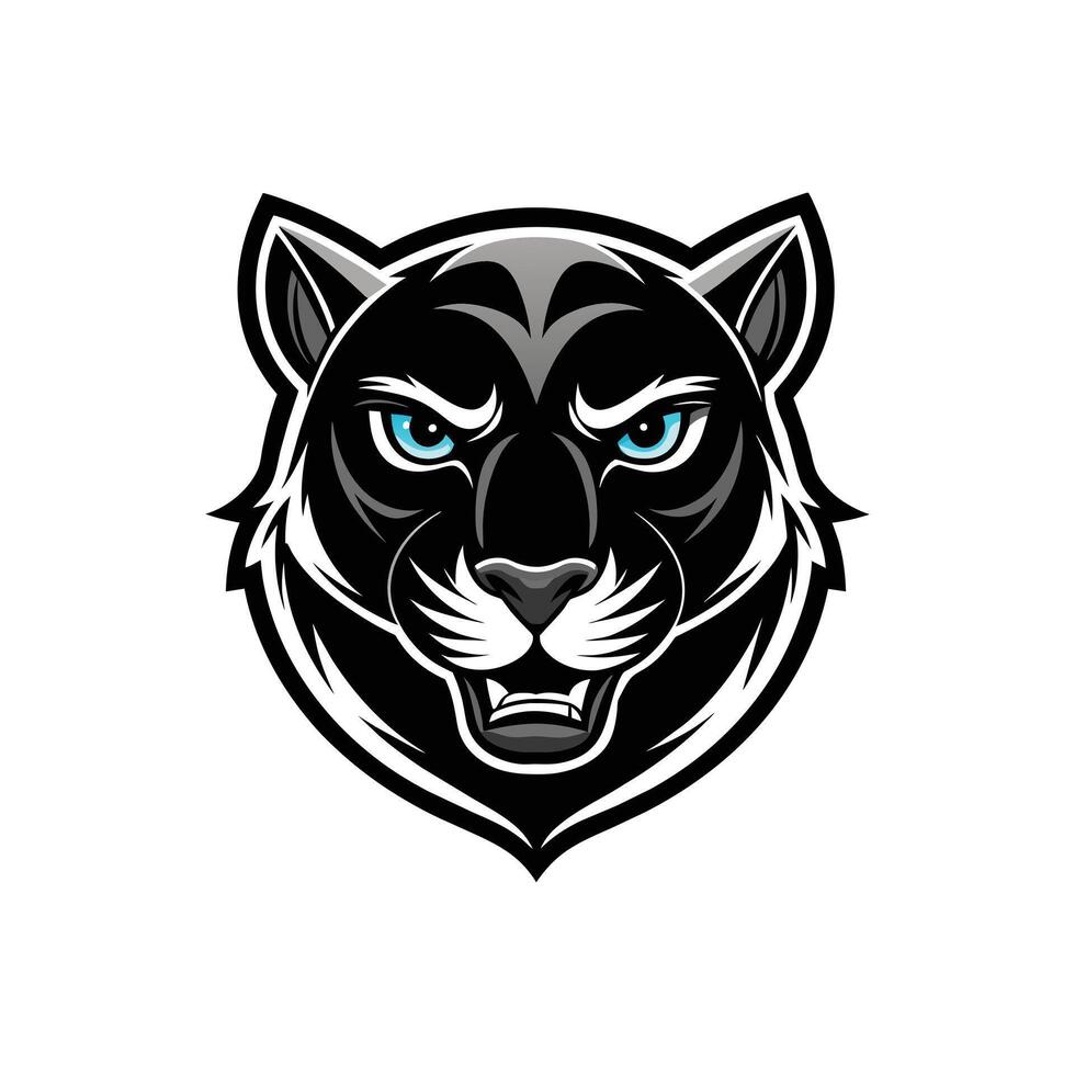 AI generated Head of a lion vector illustration mascot face art black and white design on white a white background
