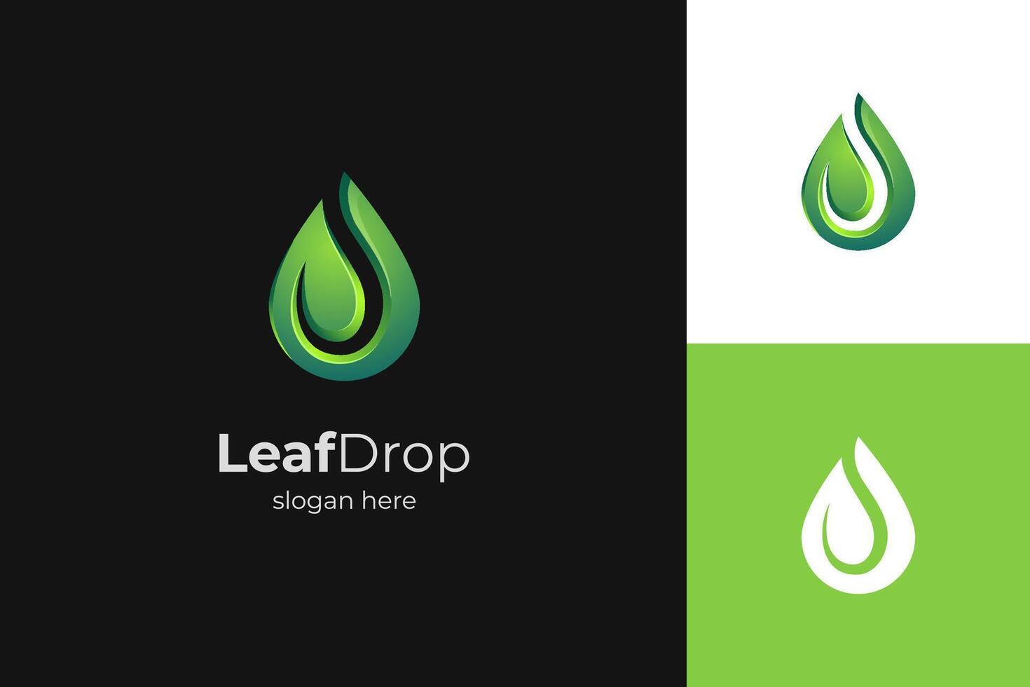 growing leaf drop logo icon design, leaves graphic element, symbol, sign for green Earth Day, nature greening foliage logo template vector