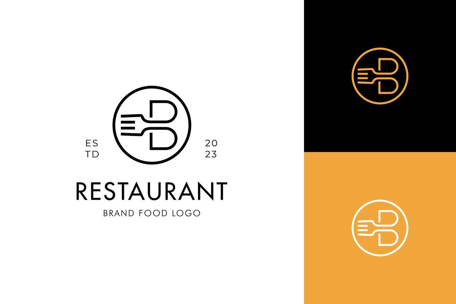 Letter B Bistro Restaurant logo icon design. B letter with fork for cafes brand vector logo template