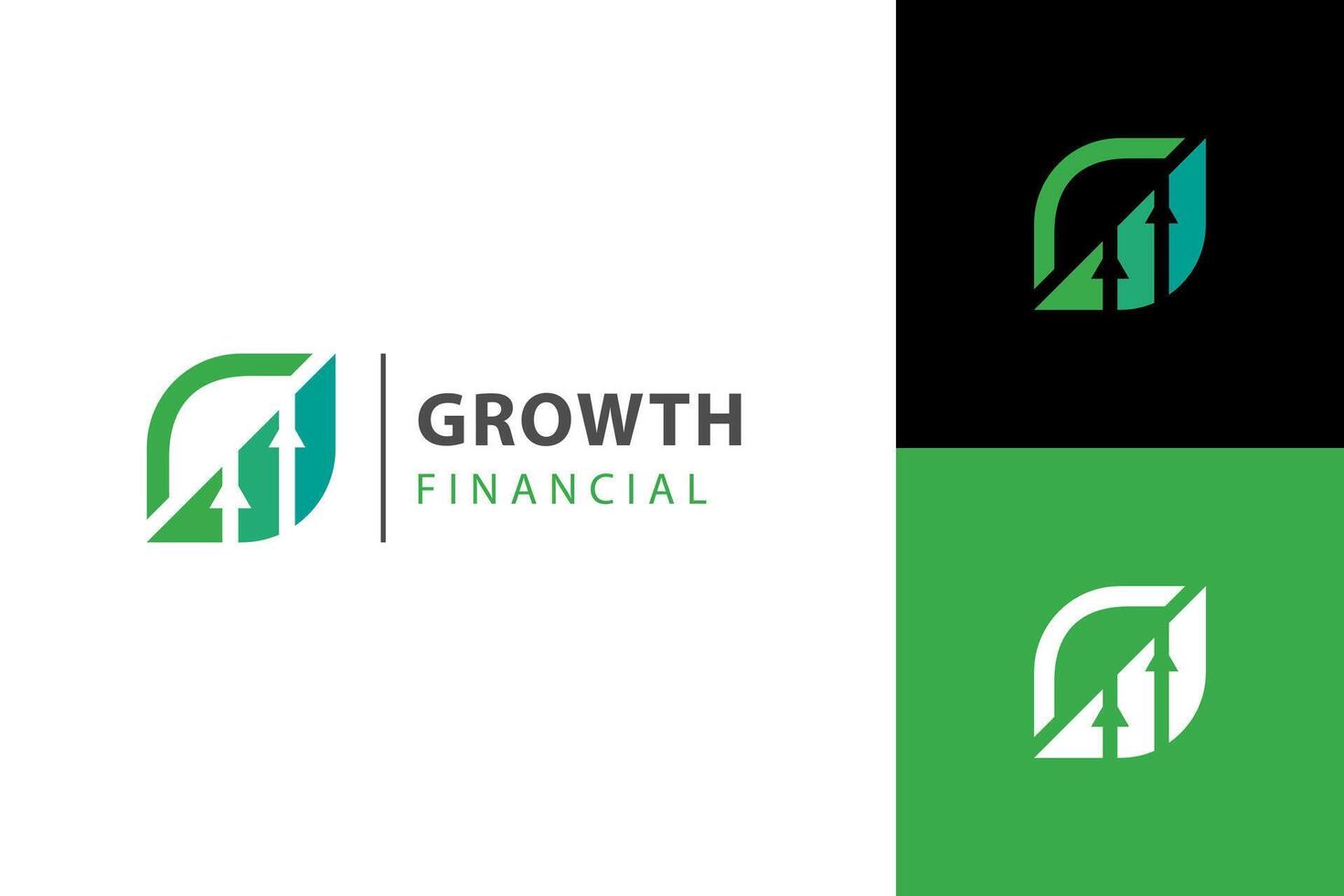 financiero crecimiento arriba logo icono diseño con hoja y flecha conjunto para economía, Finanzas elemento símbolo vector