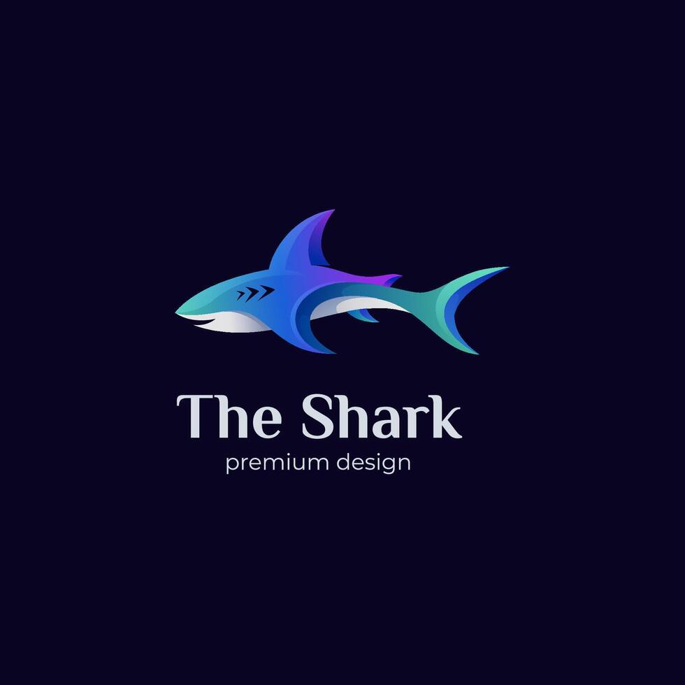 degradado tiburón logo diseño ilustración con vistoso estilo diseño concepto vector