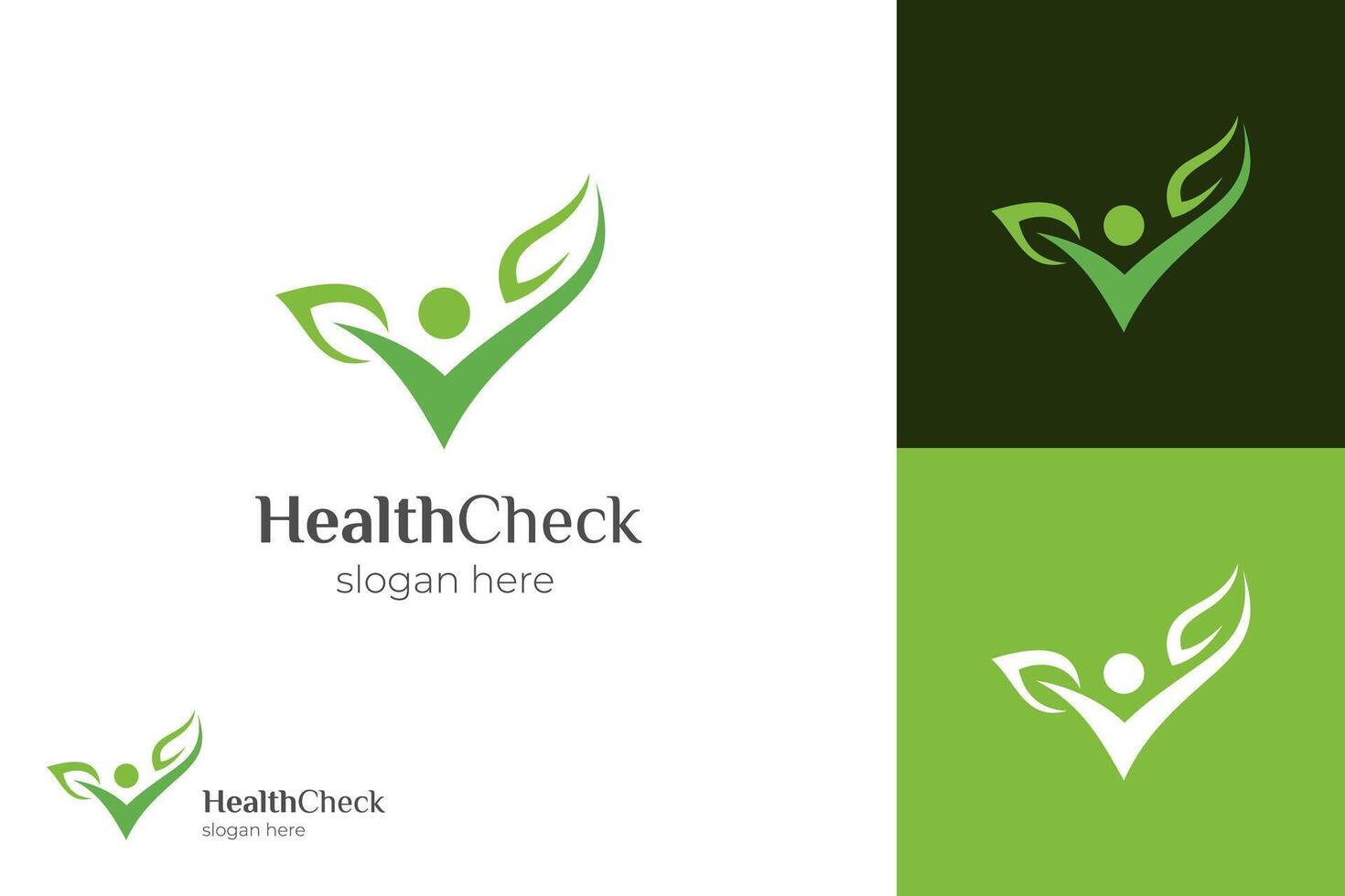 People leaf health check logo icon design. people leaves growth elements design vector