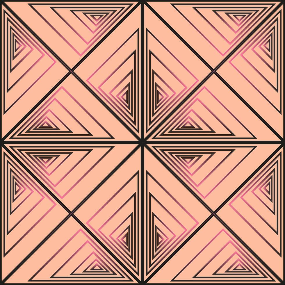 Seamless graphic vector pattern consisting of pink and black triangles with gradient