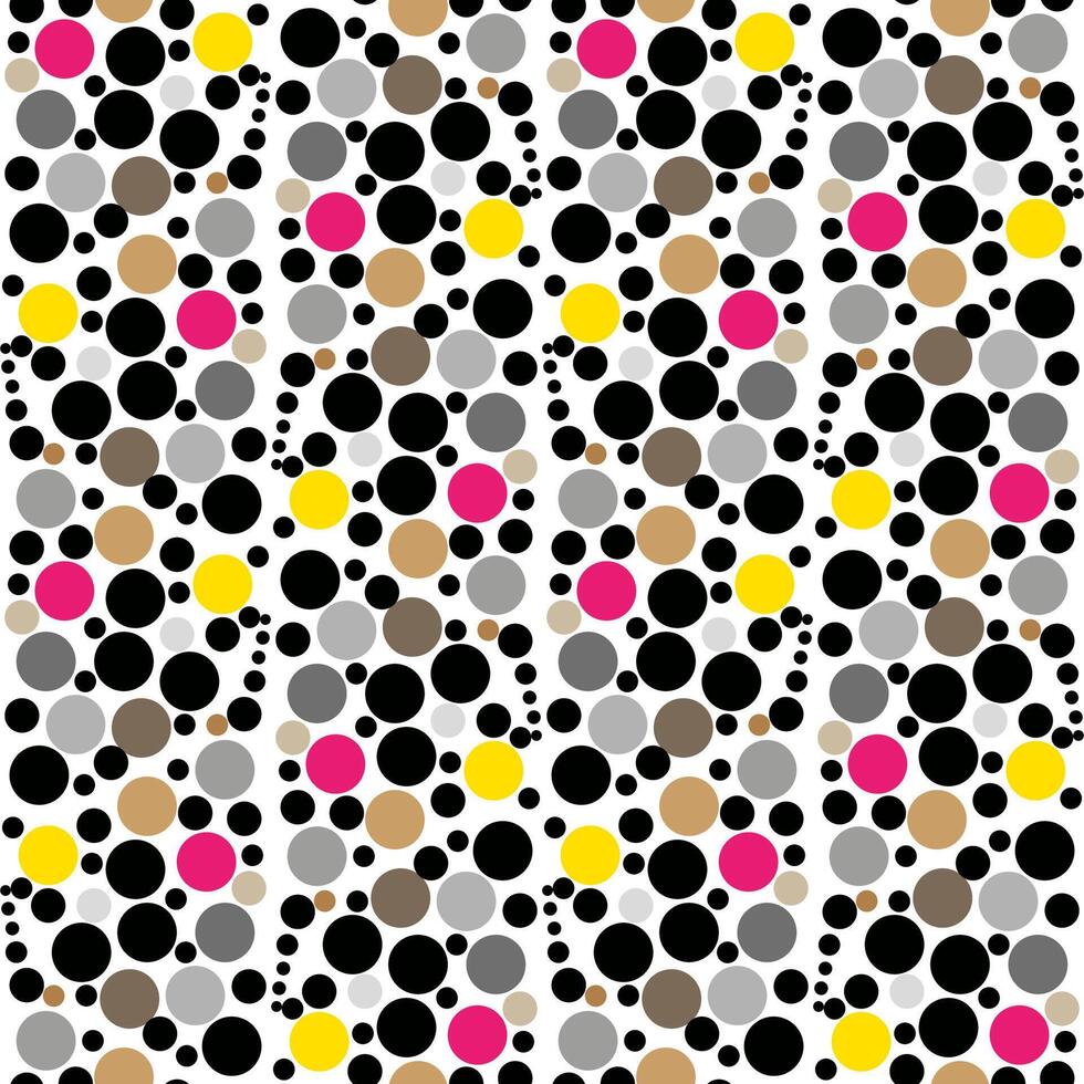 Seamless graphic vector pattern consisting of multi-colored circles in art deco style