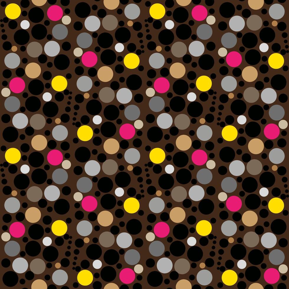 Seamless graphic vector pattern consisting of multi-colored circles in art deco style