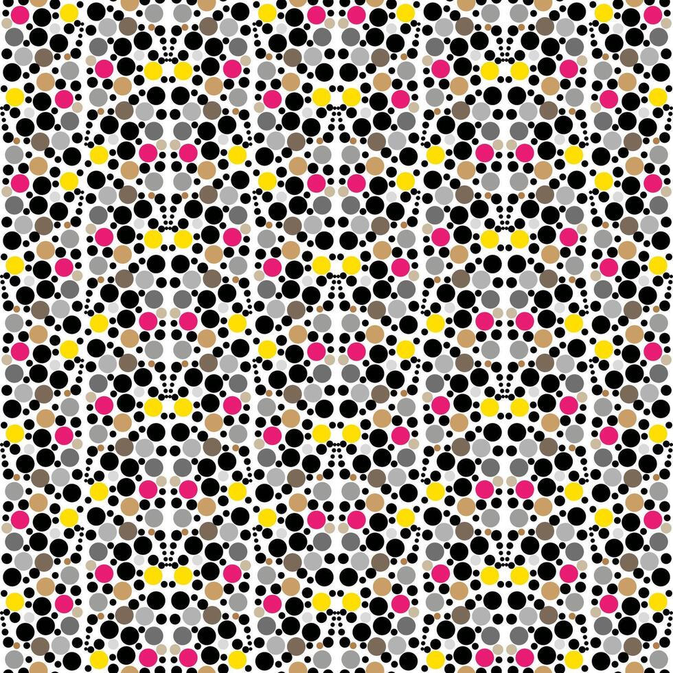 Seamless graphic vector pattern consisting of multi-colored circles in art deco style