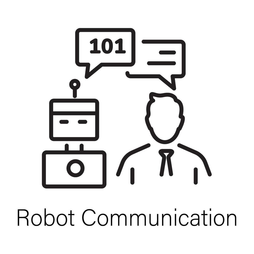 Trendy Robot Communication vector