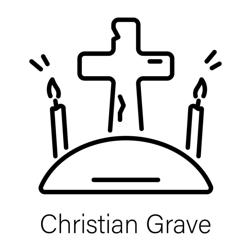 Trendy Christian Grave vector