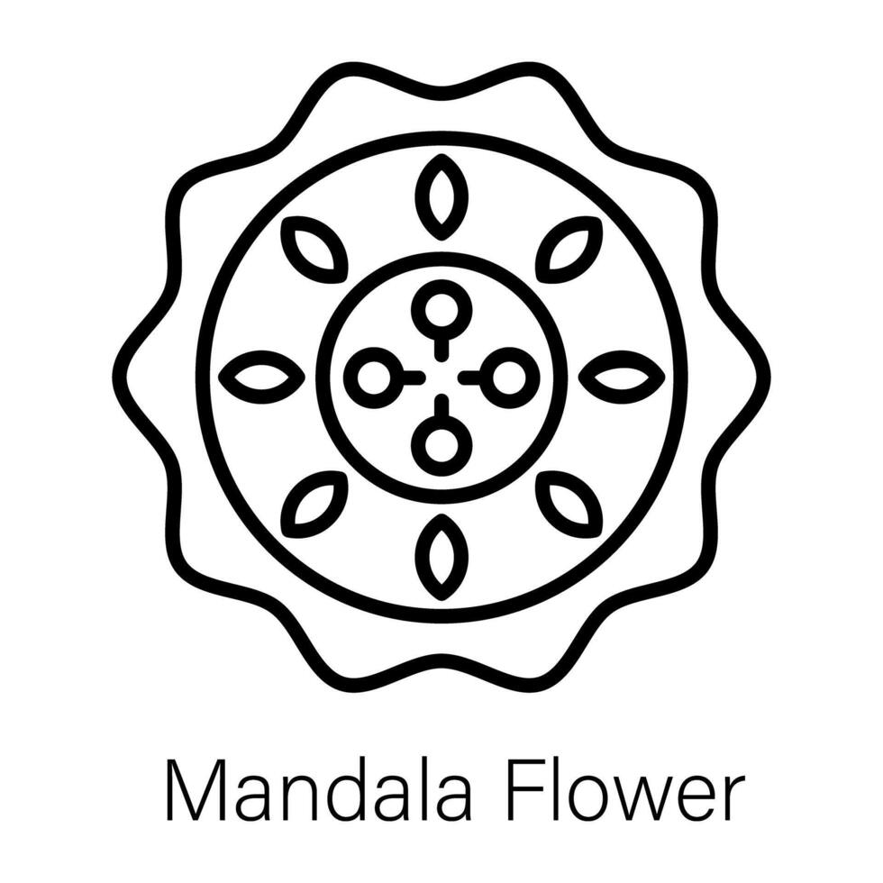 Trendy Mandala Flower vector