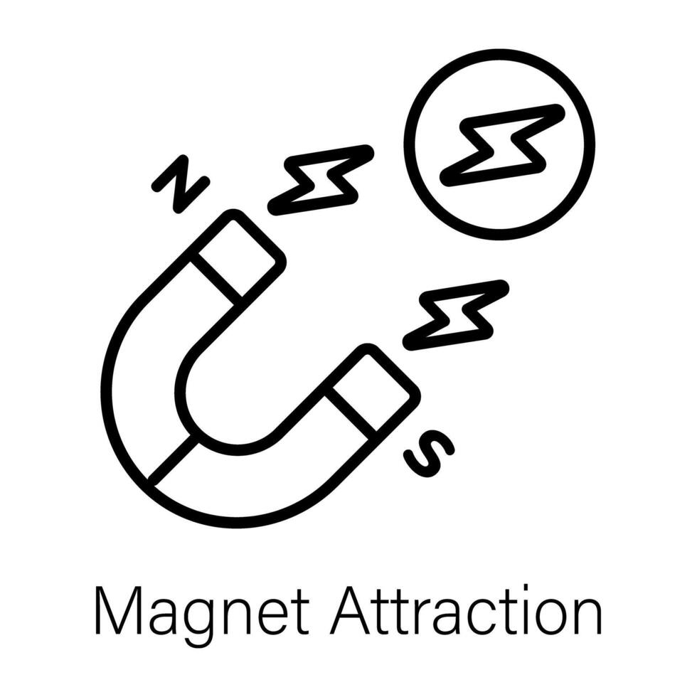 Trendy Magnet Attraction vector