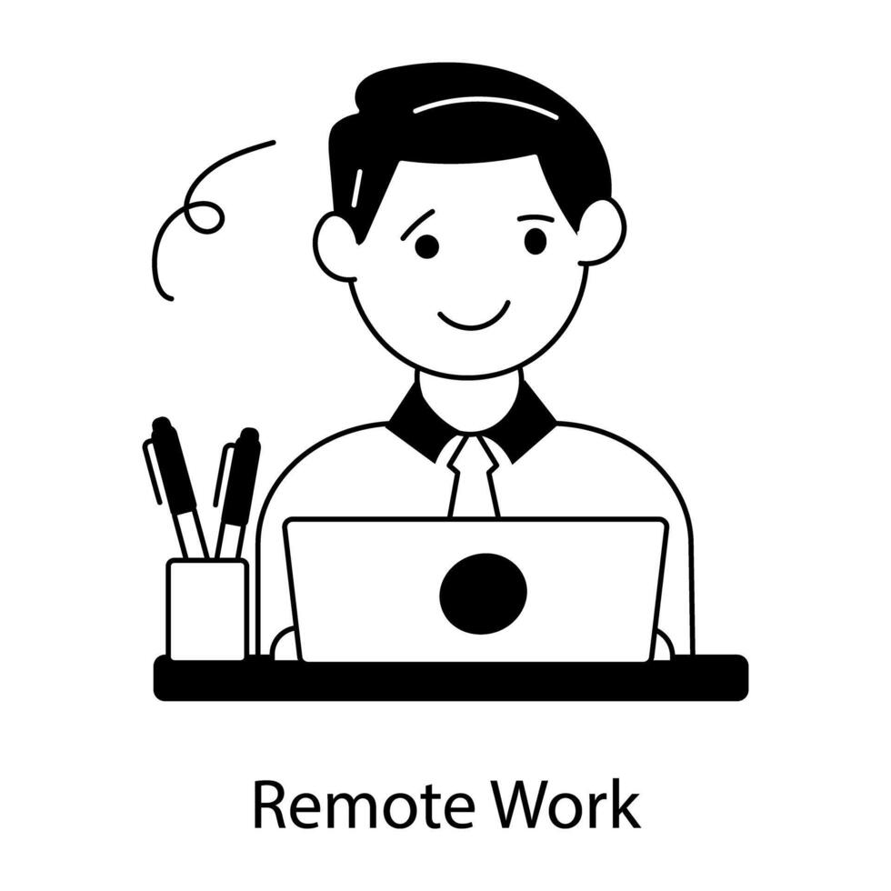 Trendy Remote Work vector