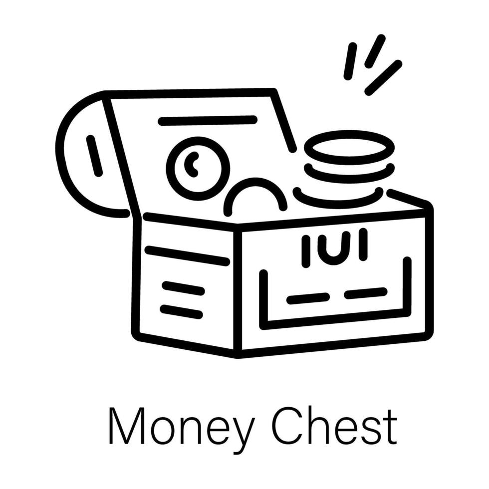 Trendy Money Chest vector