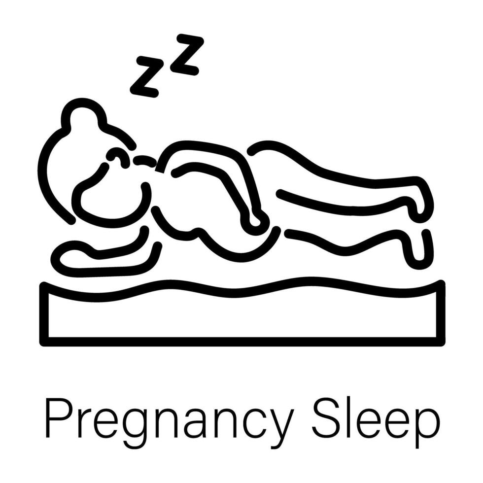 Trendy Pregnancy Sleep vector