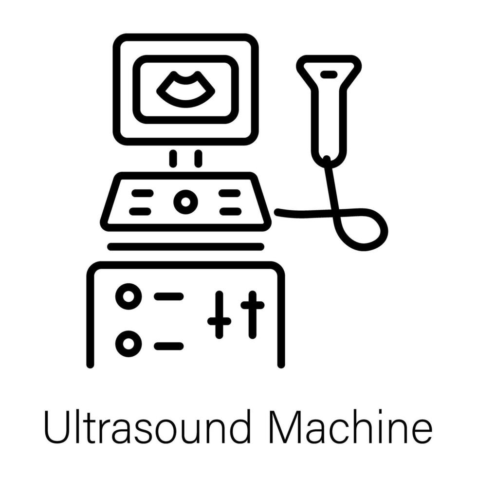 Trendy Ultrasound Machine vector