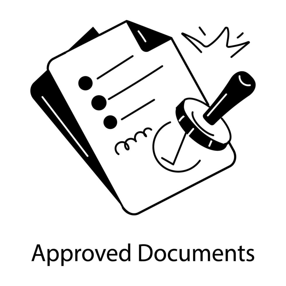 Trendy Approved Documents vector