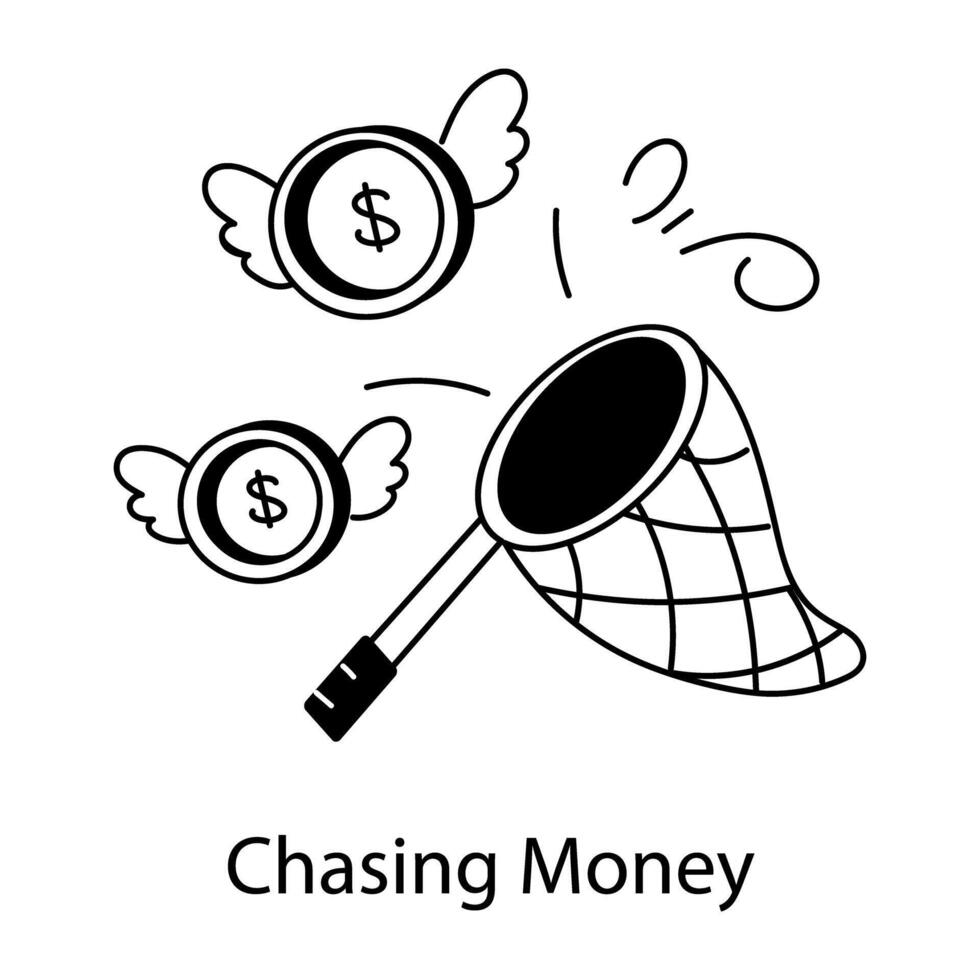 Trendy Chasing Money vector