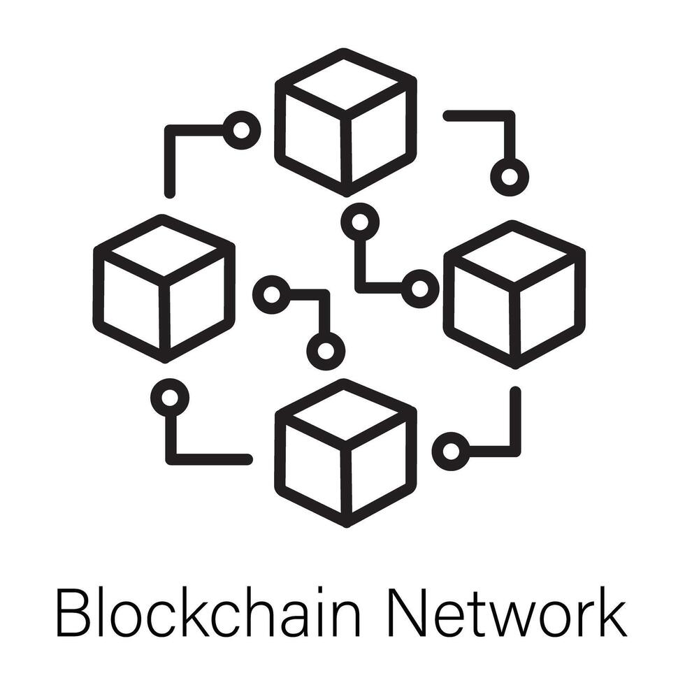 Trendy Blockchain Network vector
