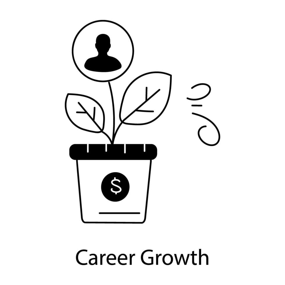Trendy Career Growth vector
