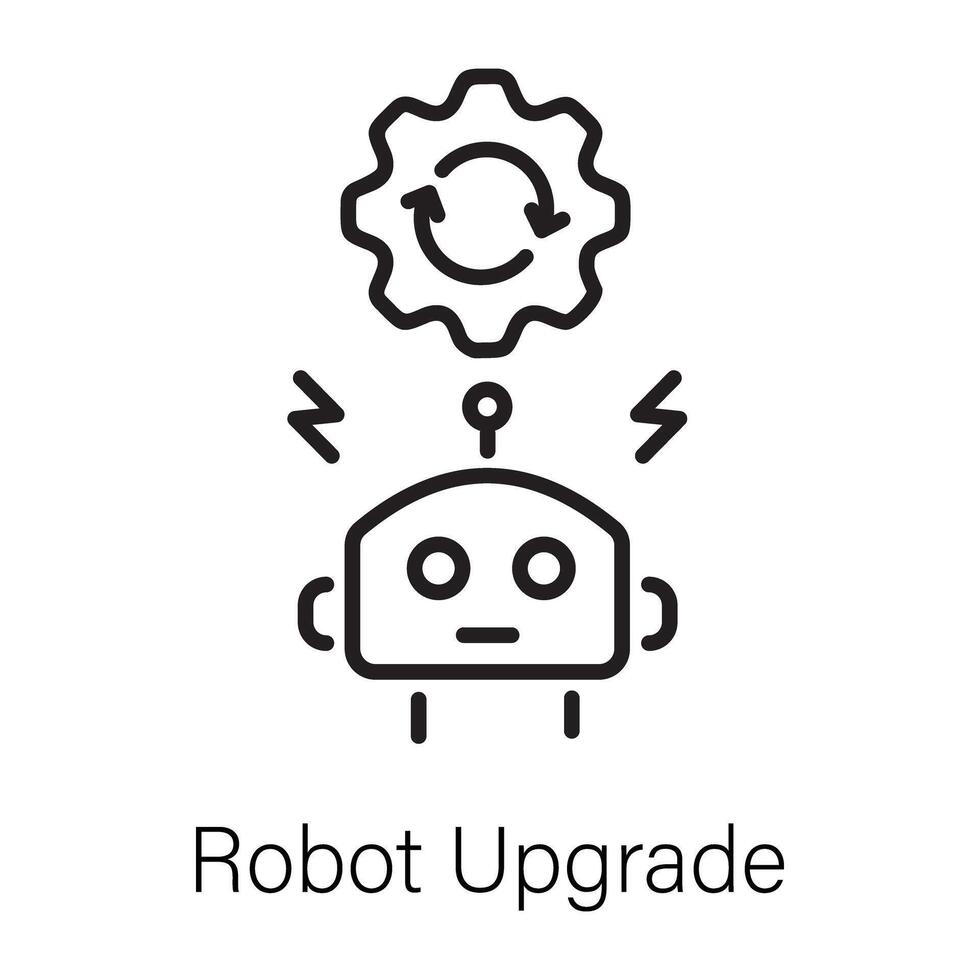 Trendy Robot Upgrade vector