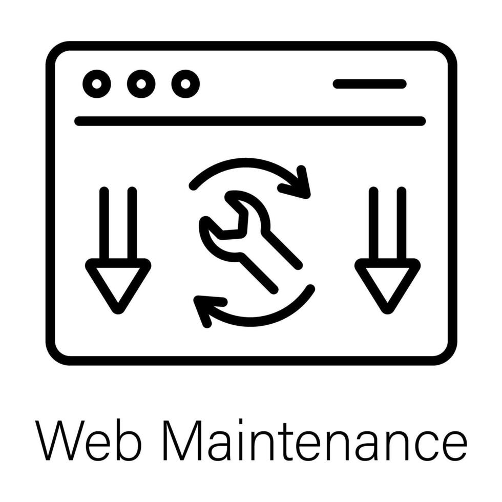 Trendy Web Maintenance vector