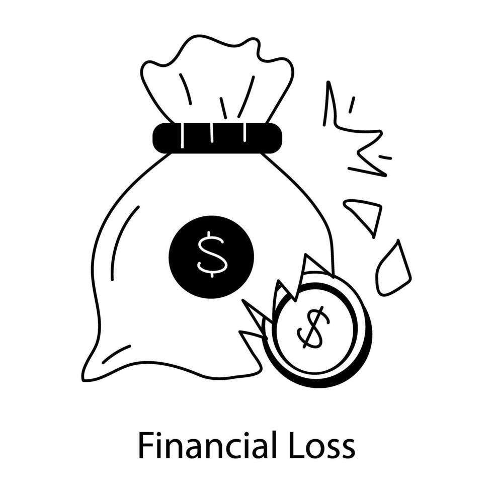 Trendy Financial Loss vector