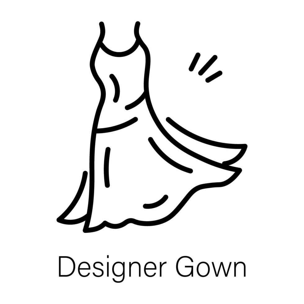 Trendy Designer Gown vector