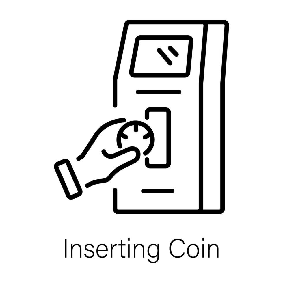 Trendy Inserting Coin vector