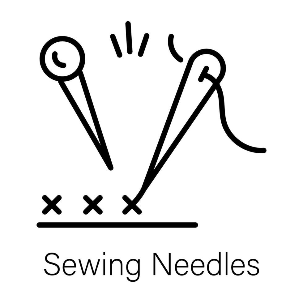 Trendy Sewing Needles vector