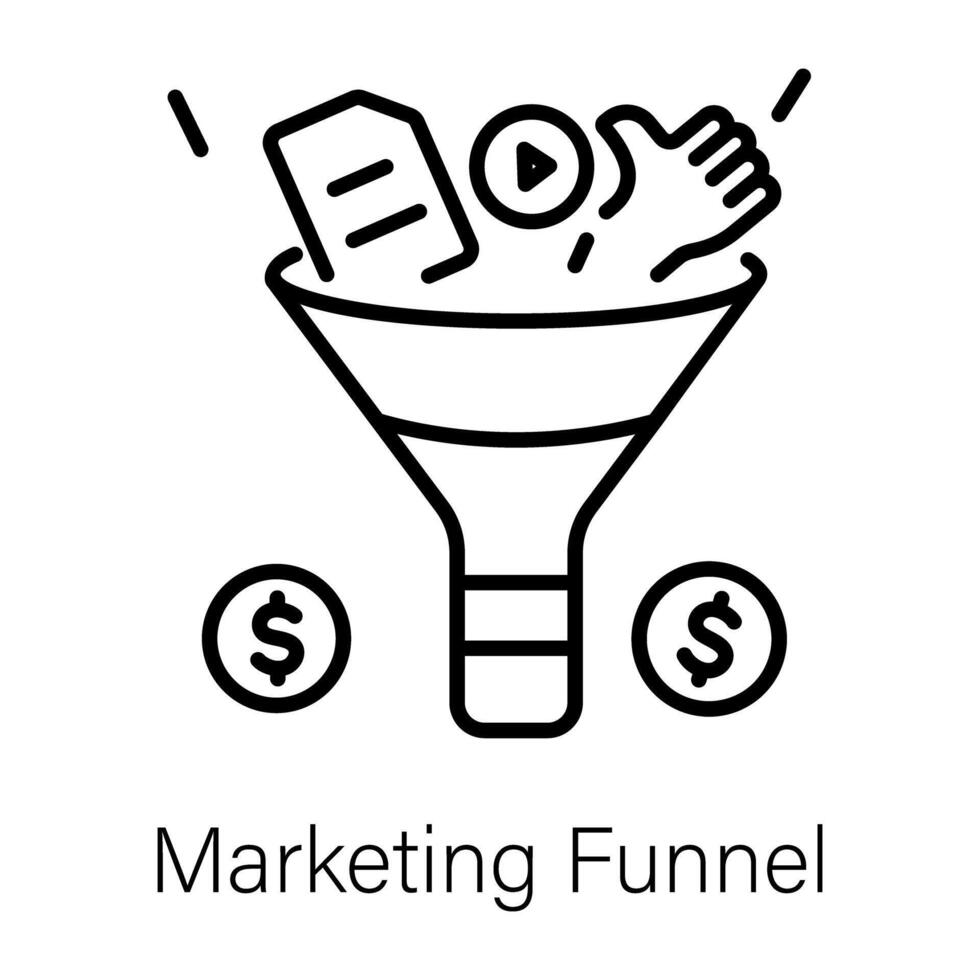 Trendy Marketing Funnel vector