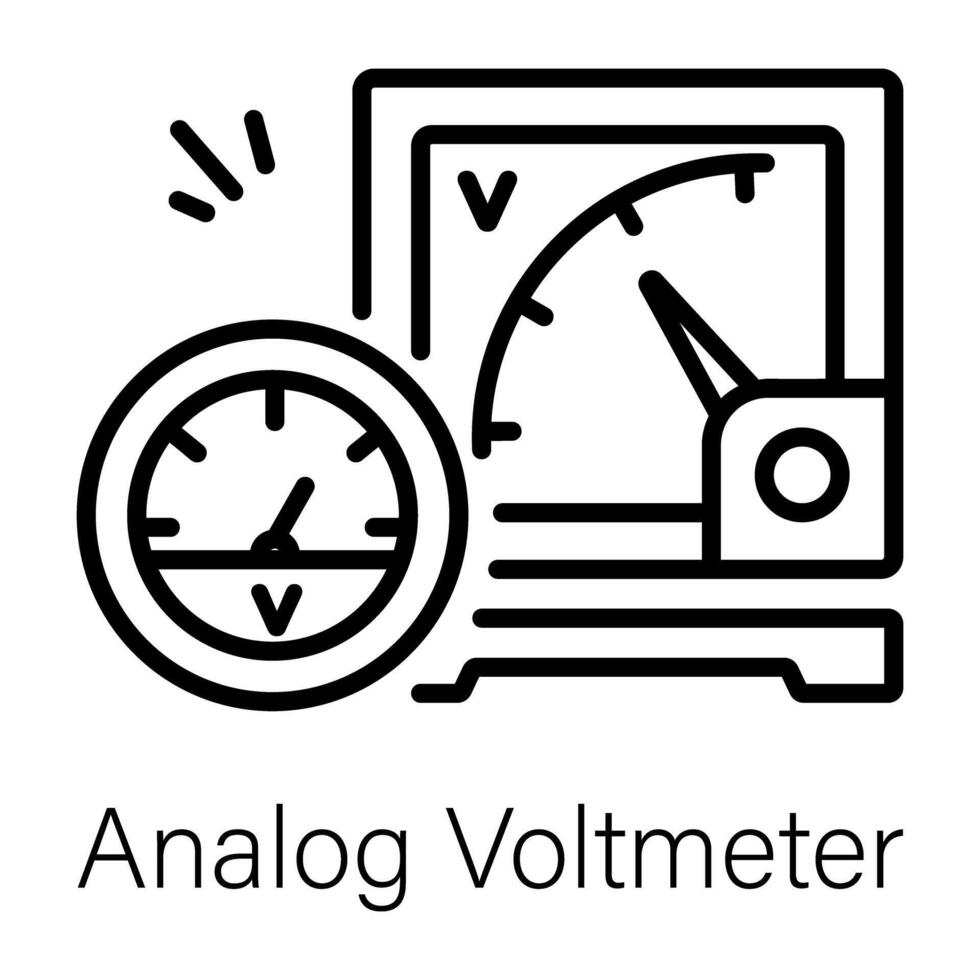 Trendy Analog Voltmeter vector