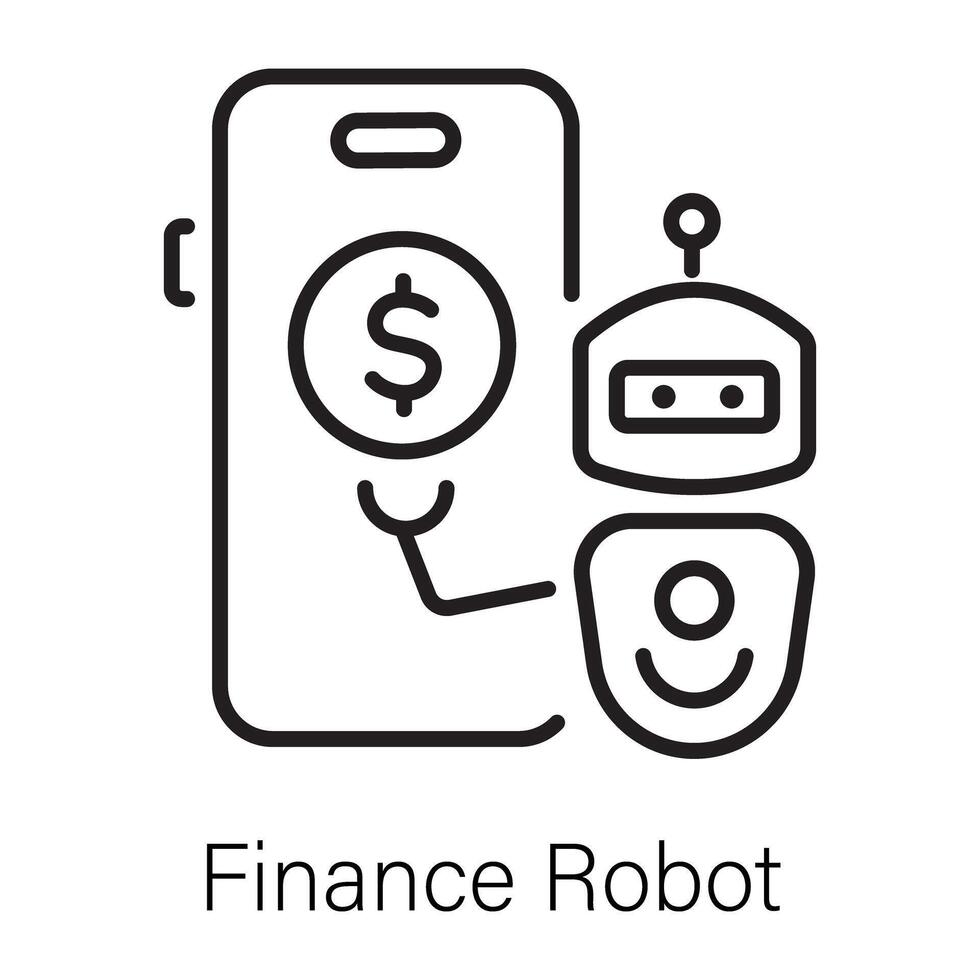 Trendy Finance Robot vector