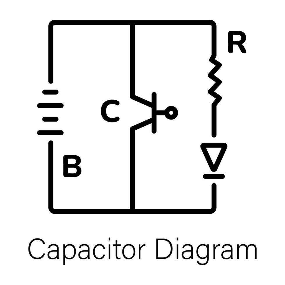 Trendy Capacitor Diagram vector