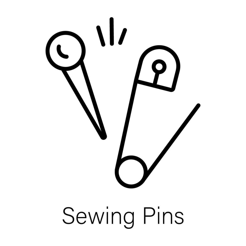 Trendy Sewing Pins vector