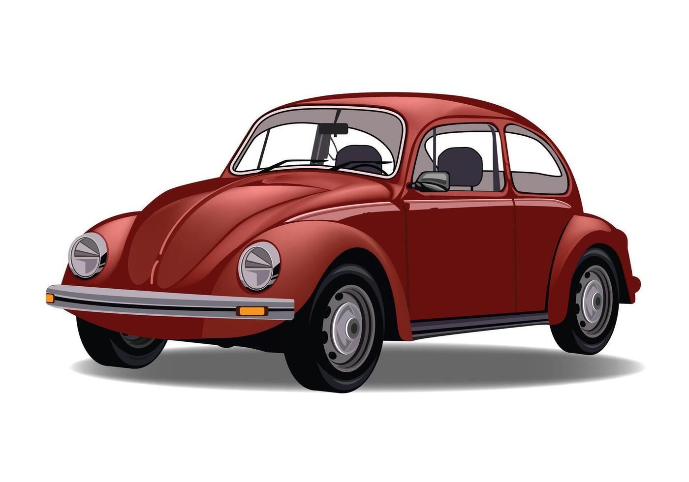 Classic beetle car vector for background design.