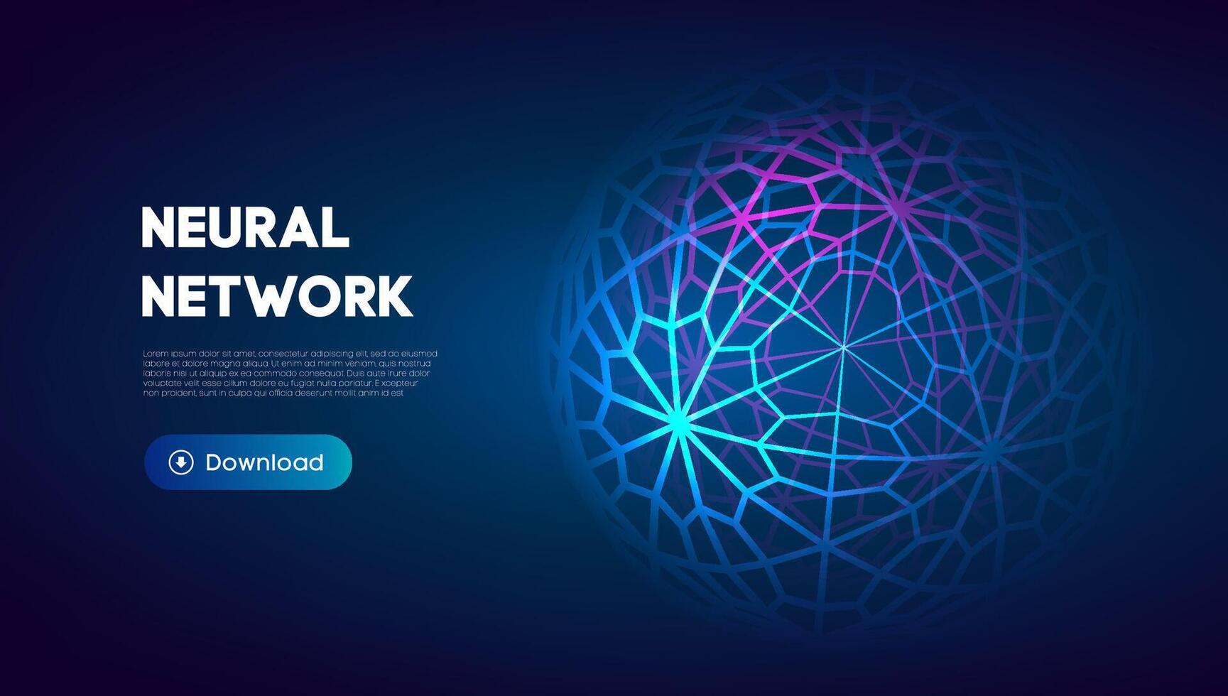 Neural network abstract technology science background. Human brain technology concept design. Mind concept. Cloud network vector illustration.