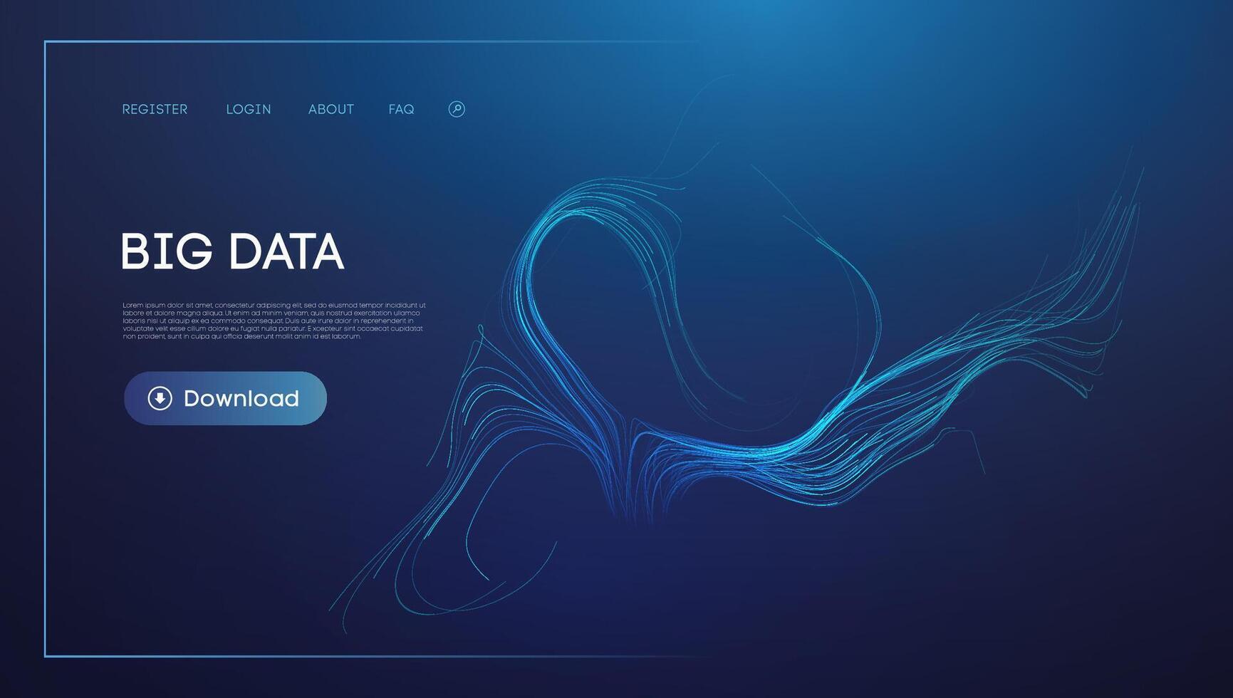 Blue Abstract Big Data Visualization with Light Blue Highlights vector