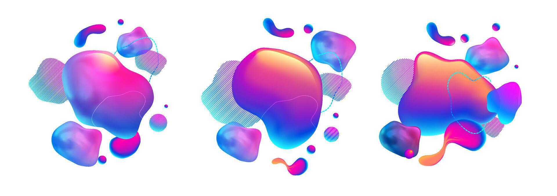 Fluid design graphic elements. Dynamic background with abstract forms and lines. Gradient abstract banner design with flowing liquid shapes. Template for logo design, flyer or presentation. vector
